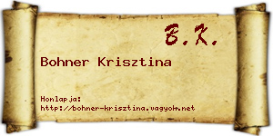 Bohner Krisztina névjegykártya